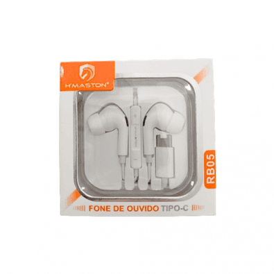 Fone De Ouvido H'maston, Com Fio, Tipo-c (rb05)
