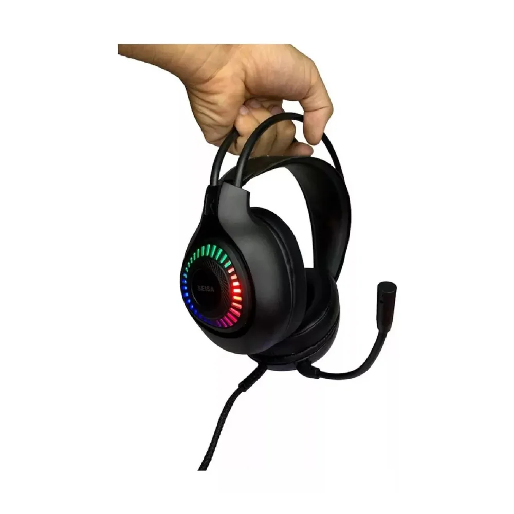 Imagem 2 de 5 do produto Headset Gamer Seisa, RGB, USB, Microfone, P2 - Sq-Gm19