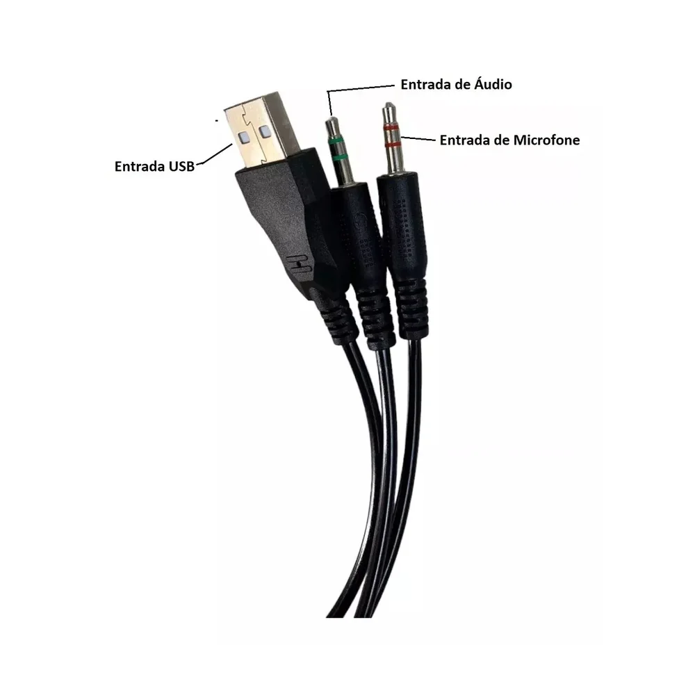 Imagem 5 de 5 do produto Headset Gamer Seisa, RGB, USB, Microfone, P2 - Sq-Gm19