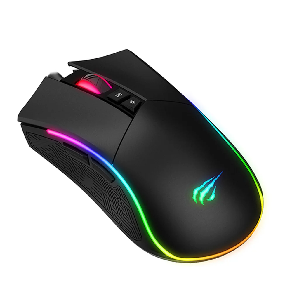 Mouse Gamer Havit Hv Ms1001, RGB, 4800 Dpi, 7 Botões - Preto Mouse Gamer Havit Hv Ms1001, RGB, 4800 Dpi, 7 Botões - Preto