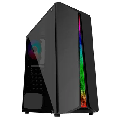 Gabinete Gamer Pixxo Gf5523, Sem fonte, Mid Tower, RGB