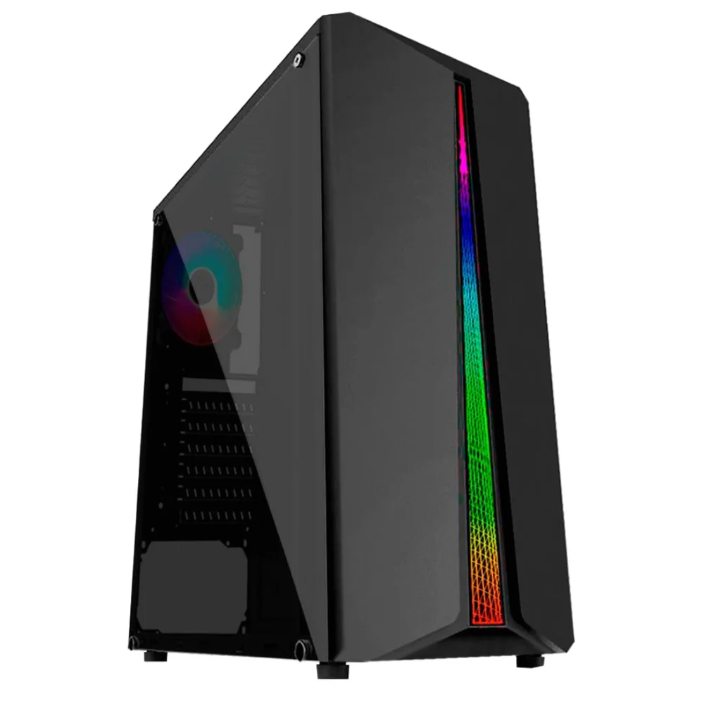 Gabinete Gamer Pixxo Gf5523, Sem fonte, Mid Tower, RGB