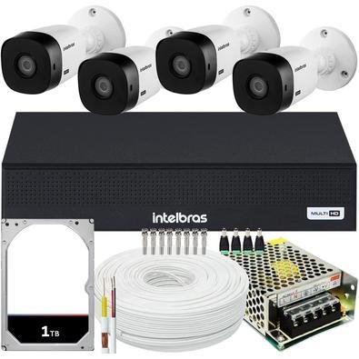 Kit Cftv 04 Câmeras Vhl 1220B + DVR Mhdx 3004-c, Com 1TB