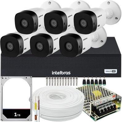 Kit Cftv 6 Câmeras Full HD Vhl 1220 + DVR Intelbras 1008-c Com 1TB
