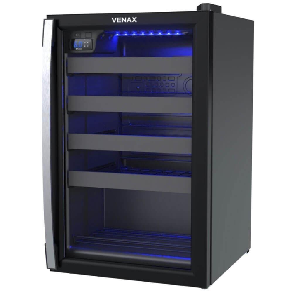 Conjunto Venax Cervejeira Blue E Adega Piubella, 100 Litros, Preto Fosco, Porta Invertida - 220v