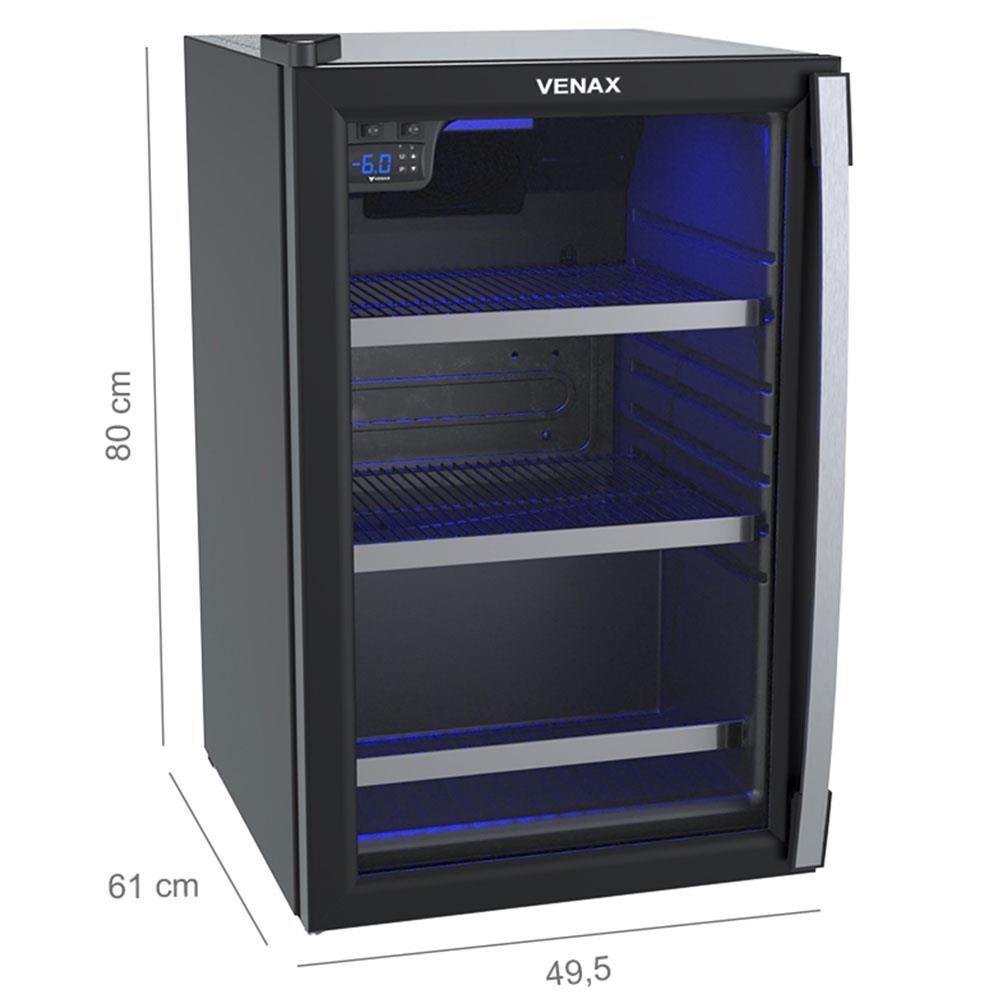 Conjunto Venax Cervejeira Blue E Adega Piubella, 100 Litros, Preto Fosco, Porta Invertida - 220v