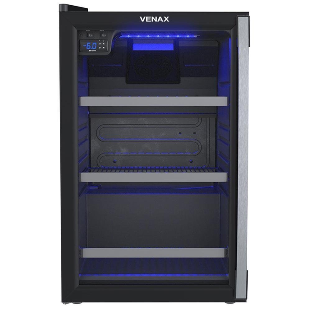 Conjunto Venax Cervejeira Blue E Adega Piubella, 100 Litros, Preto Fosco, Porta Invertida - 220v