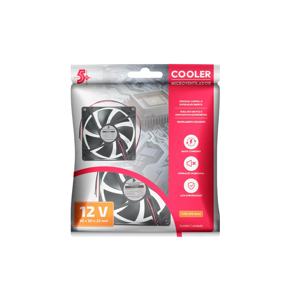 Cooler Fan Chip Sce, Dimensões 90x90x25mm, 12v 6