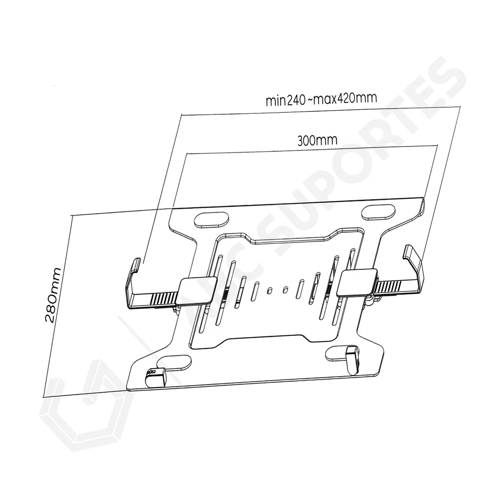Imagem 4 de 5 do produto Bandeja Pcyes, Para Notebook, Preto - Stnk01