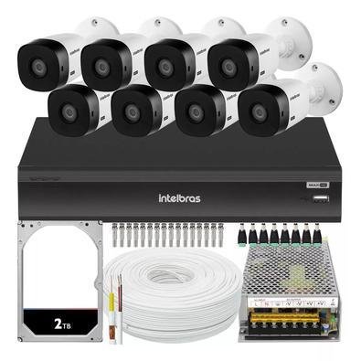 Kit Intelbras Cftv, 8 Cameras FULL HD, VHL 1220 + DVR 3008-C, 2TB