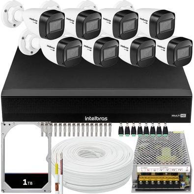 Kit Intelbras, 8 Câmeras VHD 1130, 30m + DVR 16 Canais, HD 1TB