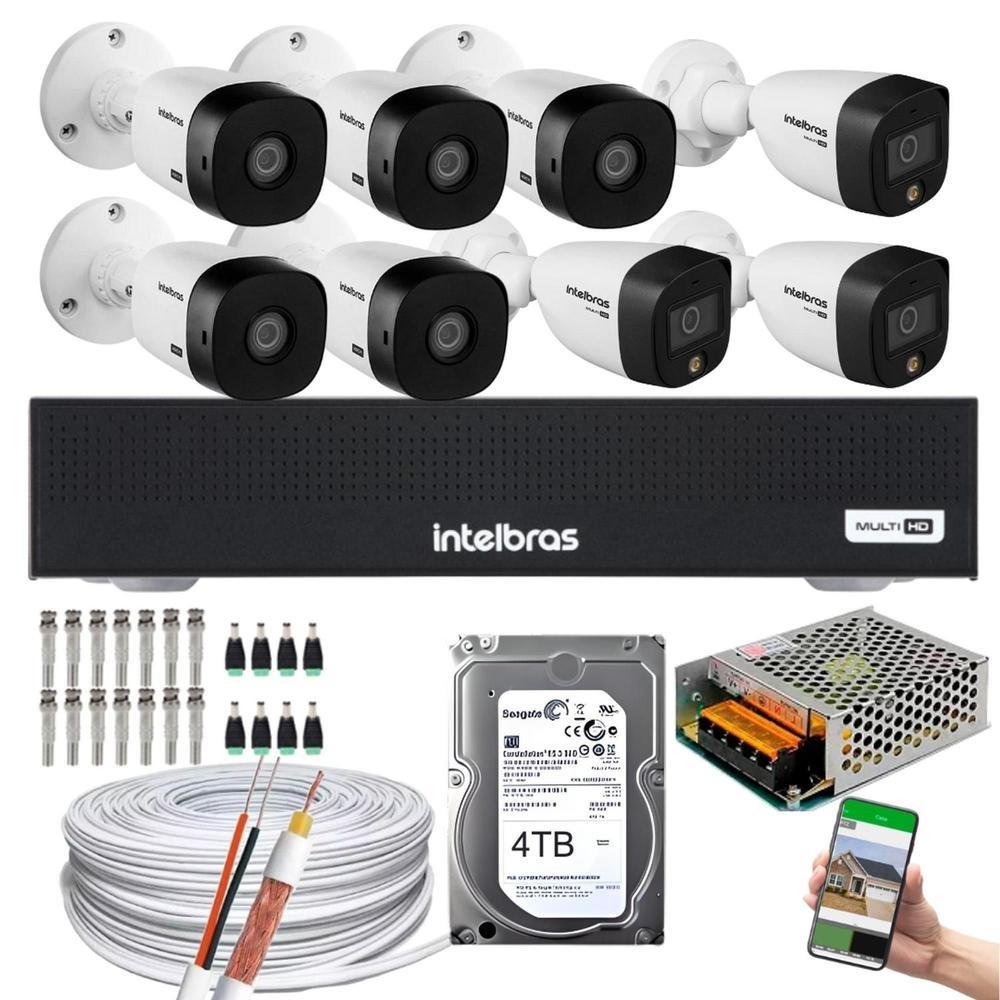 Kit Intelbras 8 Câmeras HD 4TB KaBuM