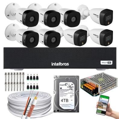 Kit Intelbras, 8 Câmeras, 3 Câmeras Full Color, 5 Câmeras 1220B FULL HD + DVR Mhdx 1008-c, HD 4TB