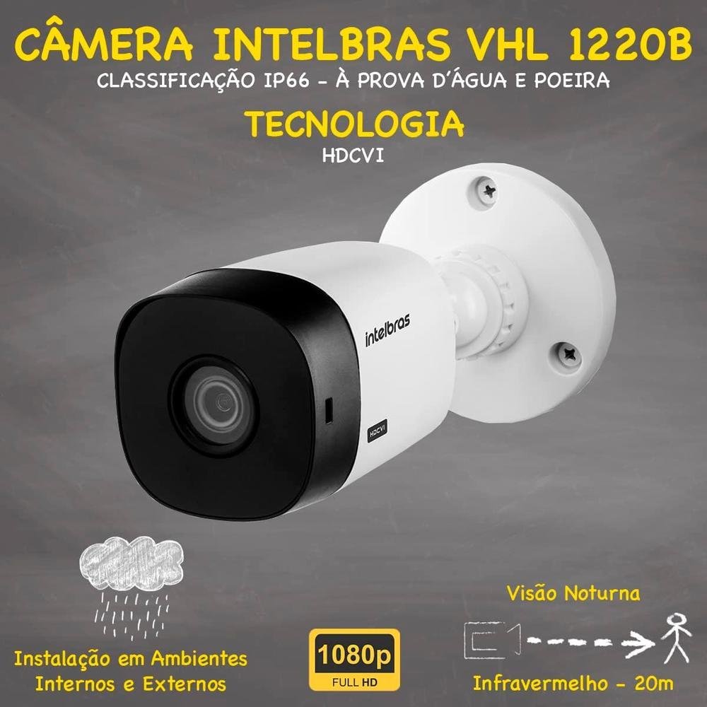 Kit Intelbras, 16 Câmeras VHL 1220 FULL, 20m + DVR 16 Canais, HD 1TB