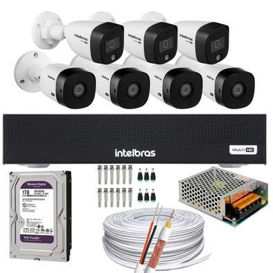 Kit Intelbras, 8 Câmeras, 2 Câmeras Full Color, 6 Câmeras 1220B, FULL HD + DVR Mhdx 1008-c, HD 1TB