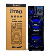 Caixa De Som Amplificada Aca 1402 Titan, Black, Led Tws 1400w, bivolt