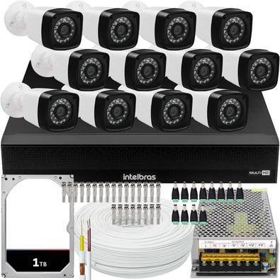 Kit Intelbras, 12 Cameras FULL HD, 2 MP + DVR 1016, HD 1TB