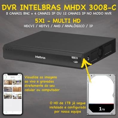 Kit Intelbras Cftv, 04 Câmeras VHL 1220B + DVR Mhdx 3008-c, HD 1TB — foto 10