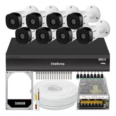 Kit Intelbras Cftv, 8 Cameras VHL 1220, FULL HD + DVR 3008-C, HD 500GB