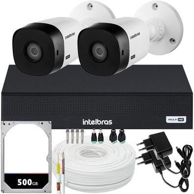 Kit Intelbras Cftv, 2 Cameras VHL 1120B + DVR 1004-c, HD 500GB