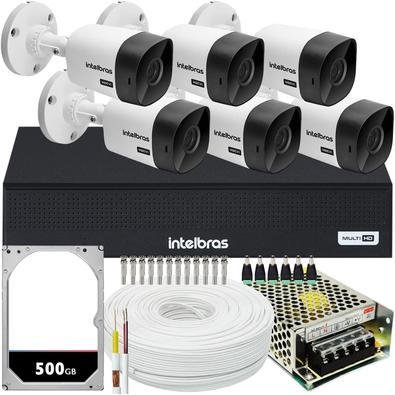 Kit Intelbras, 6 Câmeras VHC 1120B HD + DVR 1008-c, 8 Canais, HD 500GB
