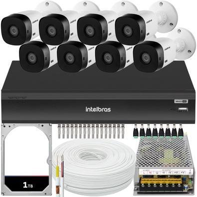 Kit Intelbras Cftv, 8 Cameras VHL 1220B, FULL HD + DVR 3008-c, HD 1TB
