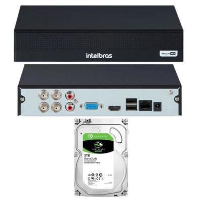 Kit Intelbras, Gravador Vídeo DVR Mhdx 3004-c, 4 Canais + HD 3TB