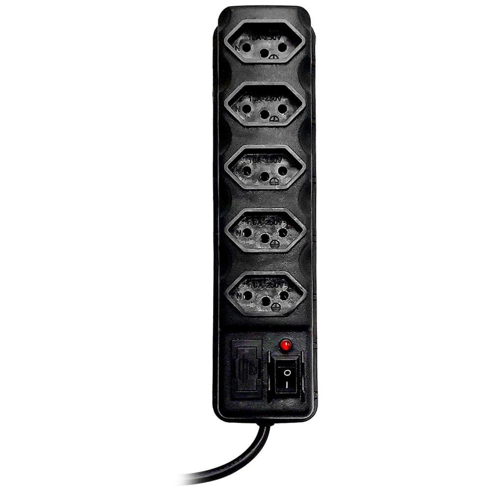 Imagem 2 de 2 do produto Filtro De Linha Gv Brasil, 5 Tomadas, Bivolt, Preto - Ftd.21301