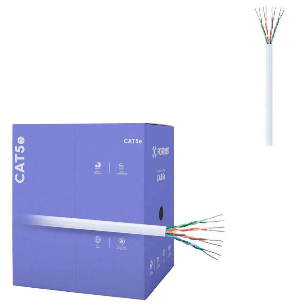 Imagem 2 de 5 do produto Cabo De Rede Cat5e 305m Fortrek Fk500c Cmx, Branco