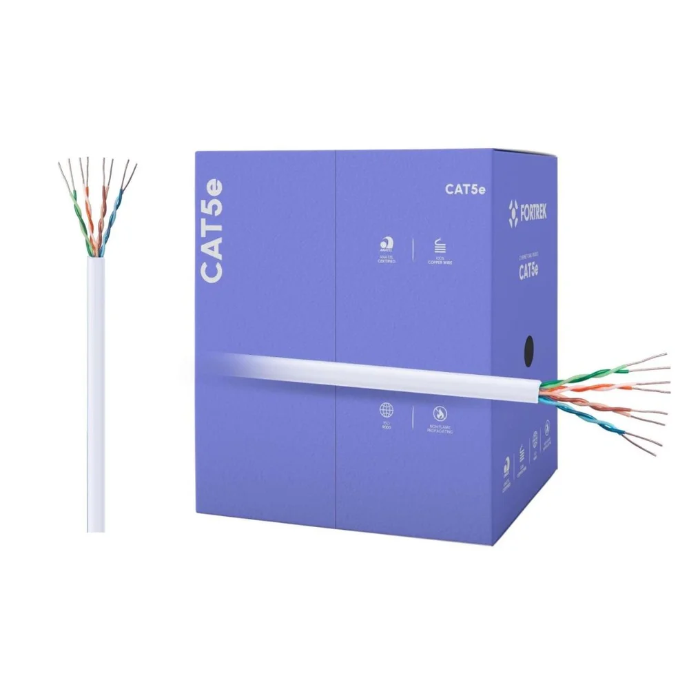 Imagem 4 de 5 do produto Cabo De Rede Cat5e 305m Fortrek Fk500c Cmx, Branco