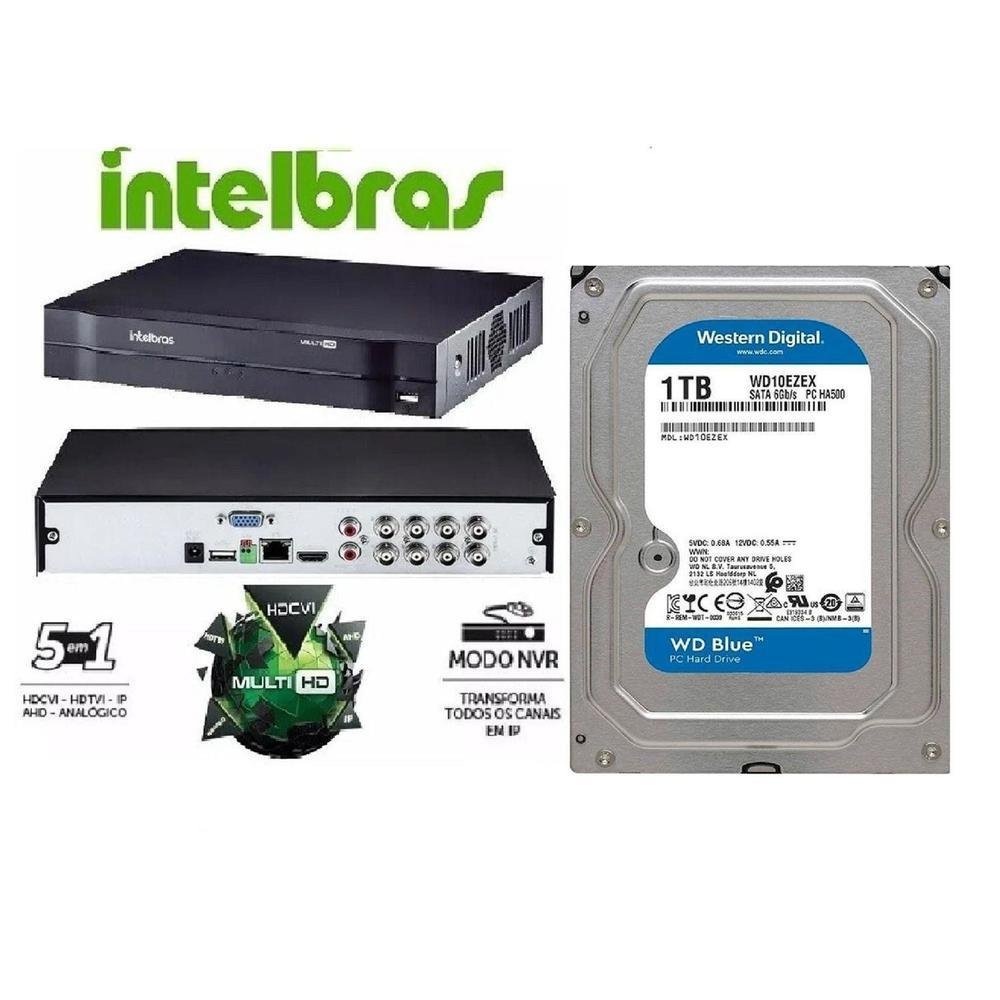 Kit Intelbras DVR Mhdx HD 1TB KaBuM