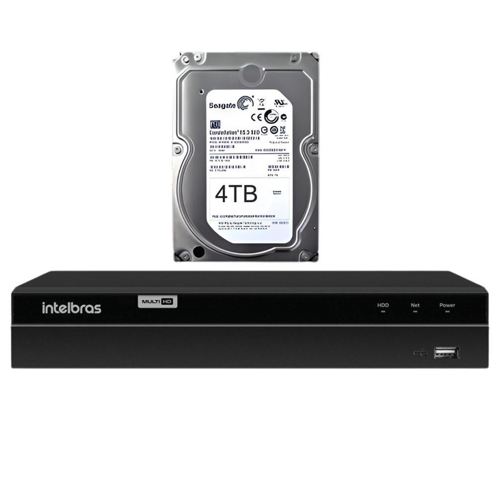Kit Intelbras, Dvr Mhdx 1216-c, 16 Canais, Multi HD + HD 4TB Kit Intelbras, Dvr Mhdx 1216-c, 16 Canais, Multi HD + HD 4TB