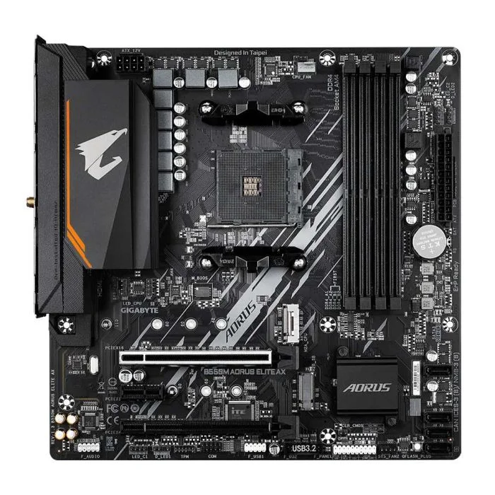 Imagem 4 de 5 do produto Placa Mãe Gigabyte B550m Aorus Elite Ax, WIFI, Am4, Micro ATX, DDR4