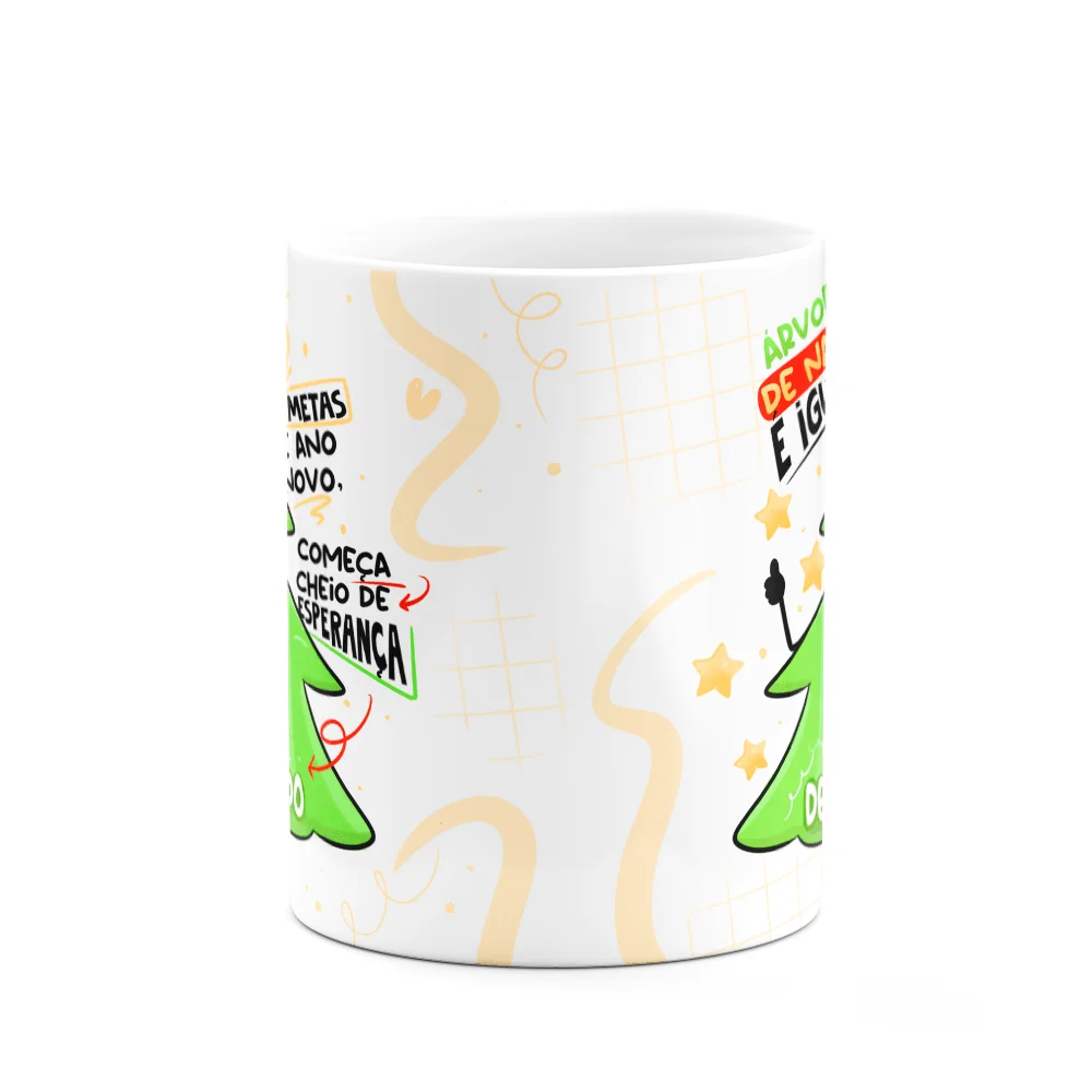 Imagem 2 de 3 do produto Caneca Jps Info Divertida Natal, Árvore De Natal Vs Metas Do Ano