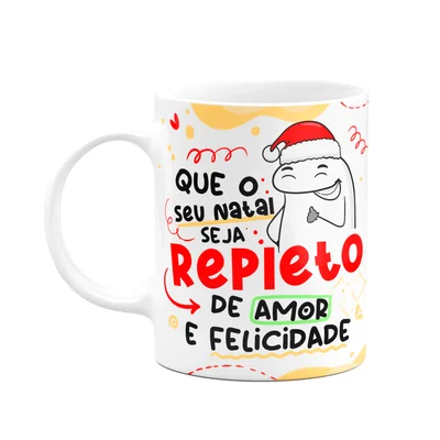 Caneca Flork Natal, Natal Repleto De Amor e Felicidade