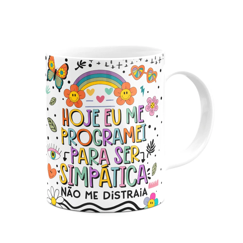 Imagem 3 de 3 do produto Caneca Divertida Vibes, Me Programei Para Ser Simpática