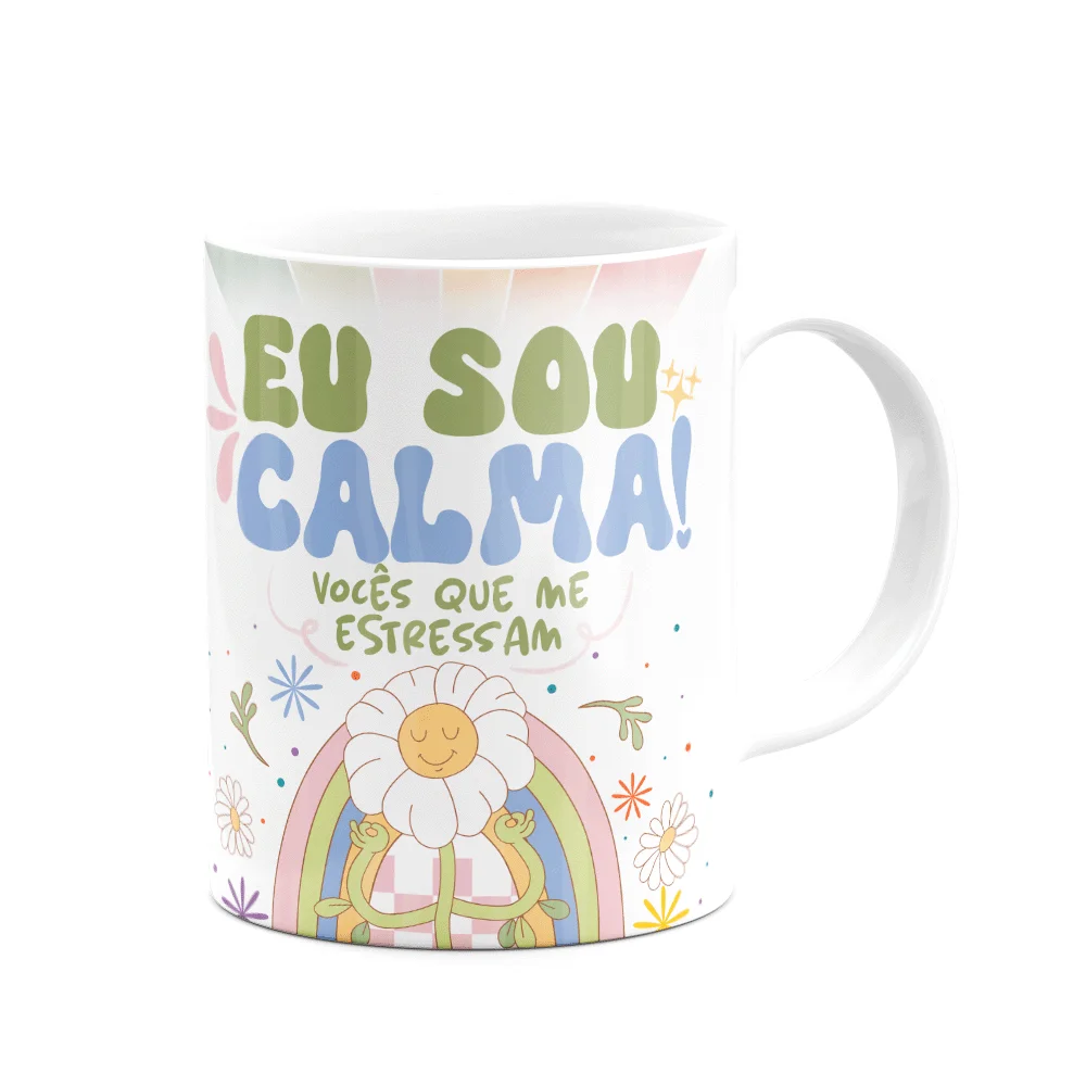 Imagem 3 de 3 do produto Caneca Divertida Vibes, Eu Sou Calma, Branca
