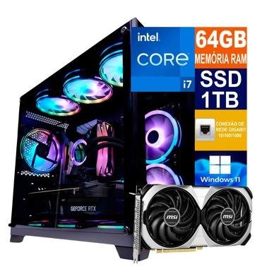 PC Gamer Intel I7 14700kf 64GB Memória RAM KaBuM