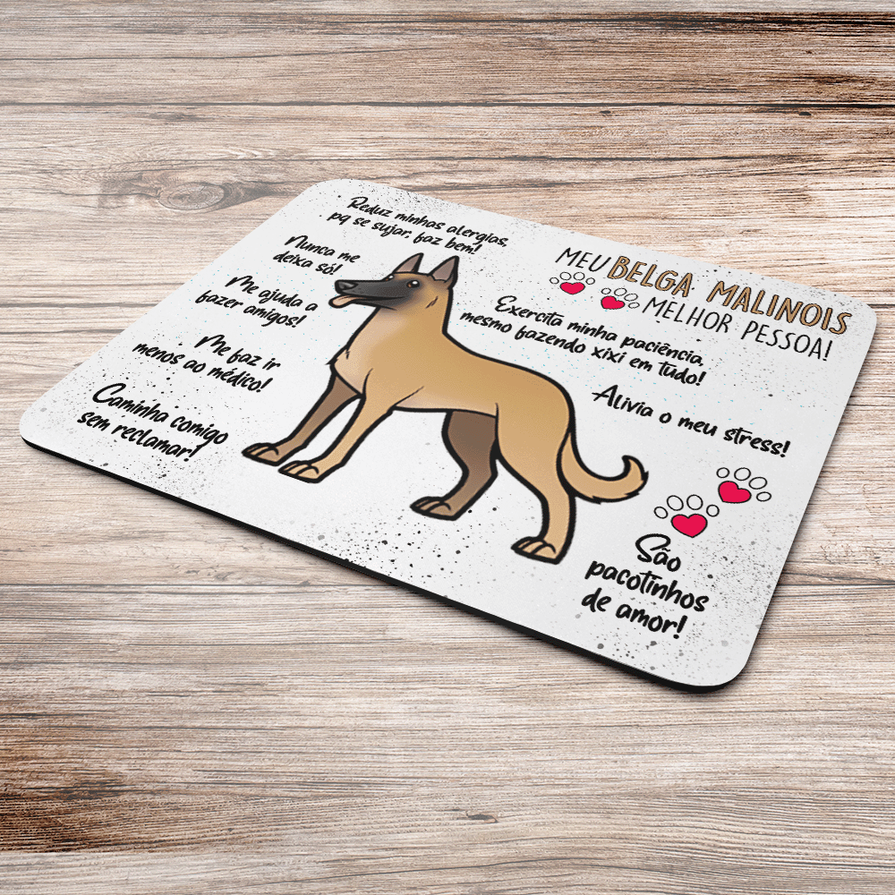 Mouse Pad Dog - Meu Belga Malinois, Melhor Pessoa! - Jps Info Mouse Pad Dog - Meu Belga Malinois, Melhor Pessoa! - Jps Info