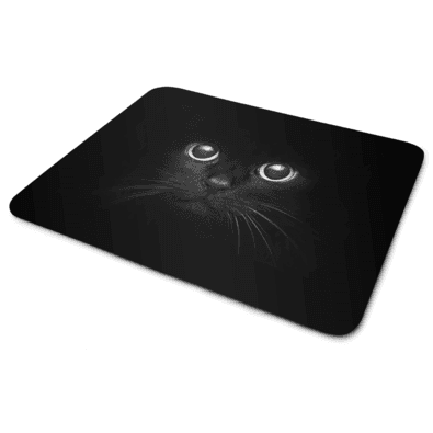 Mouse Pad De Borracha - Cat Cute - Gato Preto Face - Jps Info