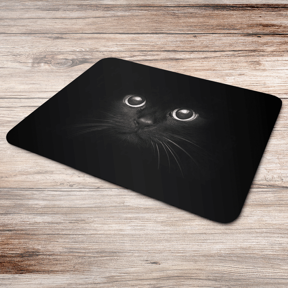 Imagem 2 de 3 do produto Mouse Pad De Borracha - Cat Cute - Gato Preto Face - Jps Info