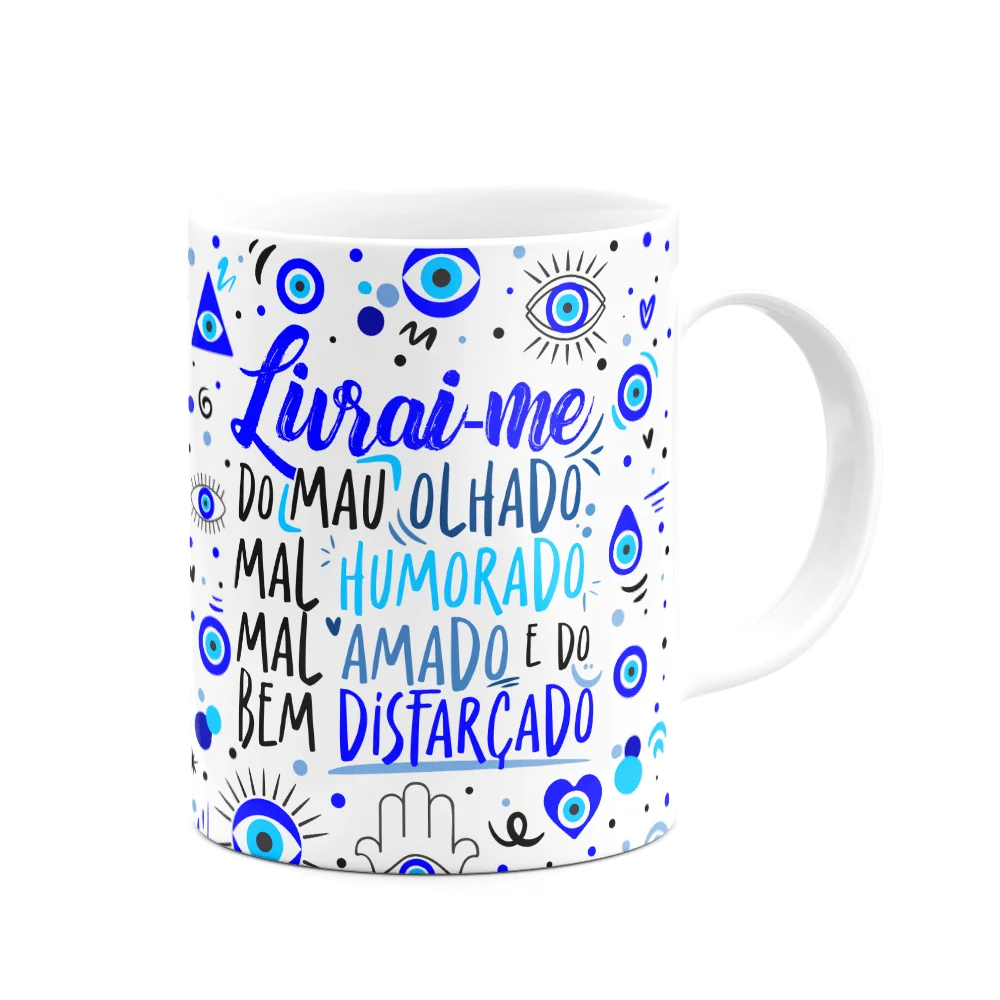 Imagem 3 de 3 do produto Caneca Motivação, Livrai-me Do Mal, Branca