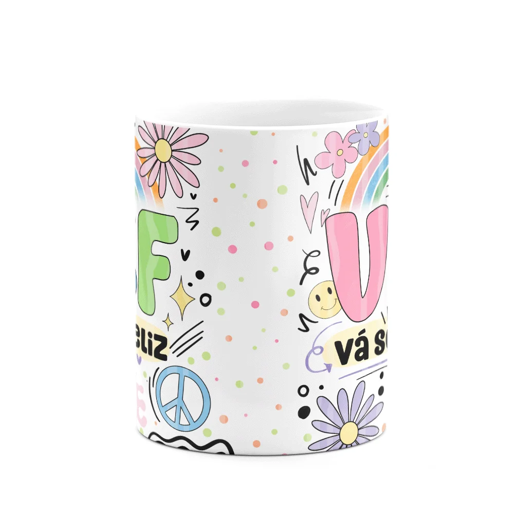Imagem 2 de 3 do produto Caneca Divertida Vibes, Vá Ser Feliz