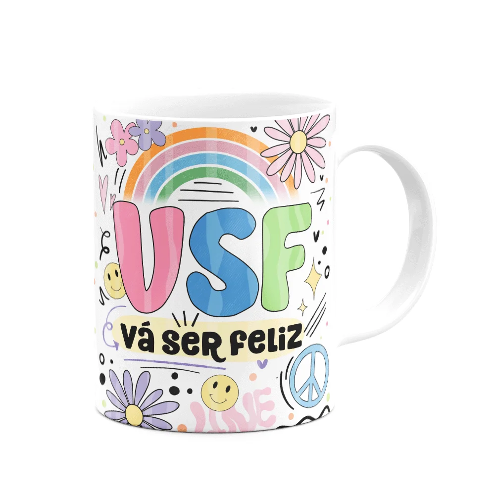 Imagem 3 de 3 do produto Caneca Divertida Vibes, Vá Ser Feliz