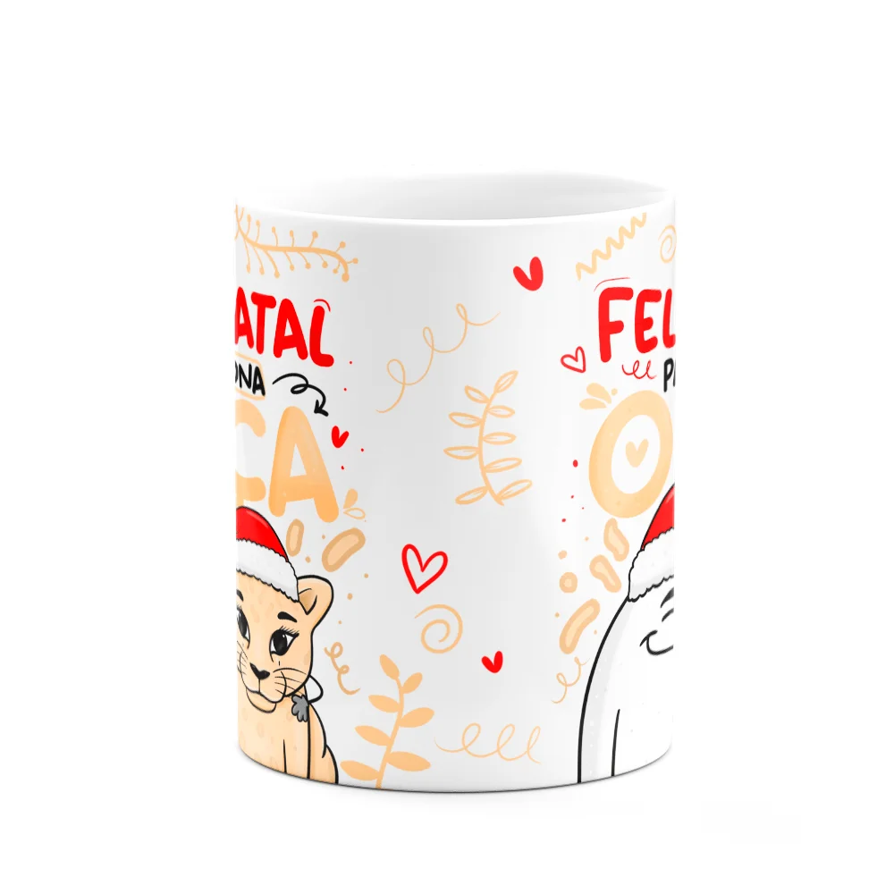 Imagem 2 de 3 do produto Caneca Flork Natal, Feliz Natal Para A Dona Onça