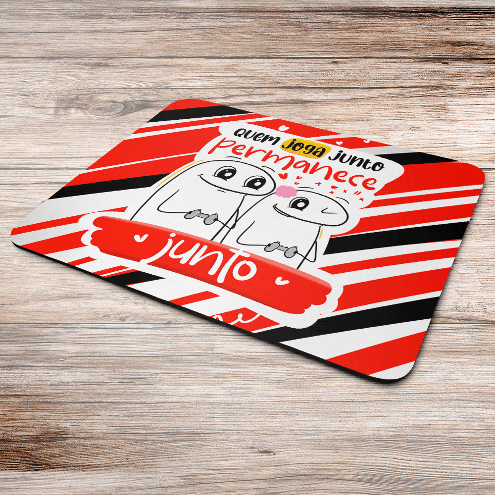 Mouse Pad Flork Namorados, Quem Joga Junto?, Dimensões: 22 x 18cm Mouse Pad Flork Namorados, Quem Joga Junto?, Dimensões: 22 x 18cm