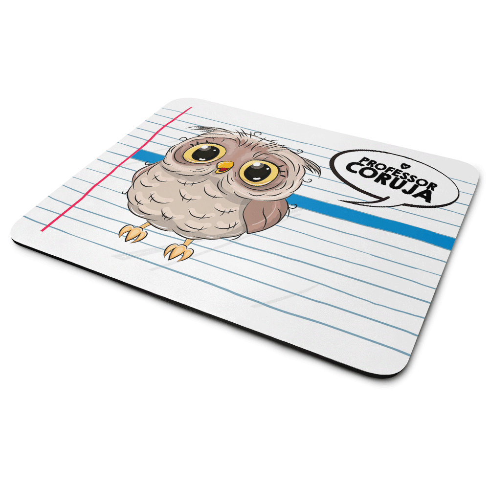 Imagem 1 de 2 do produto Mouse Pad Emborrachado, Professor Coruja, Dimensões 22 x 18cm