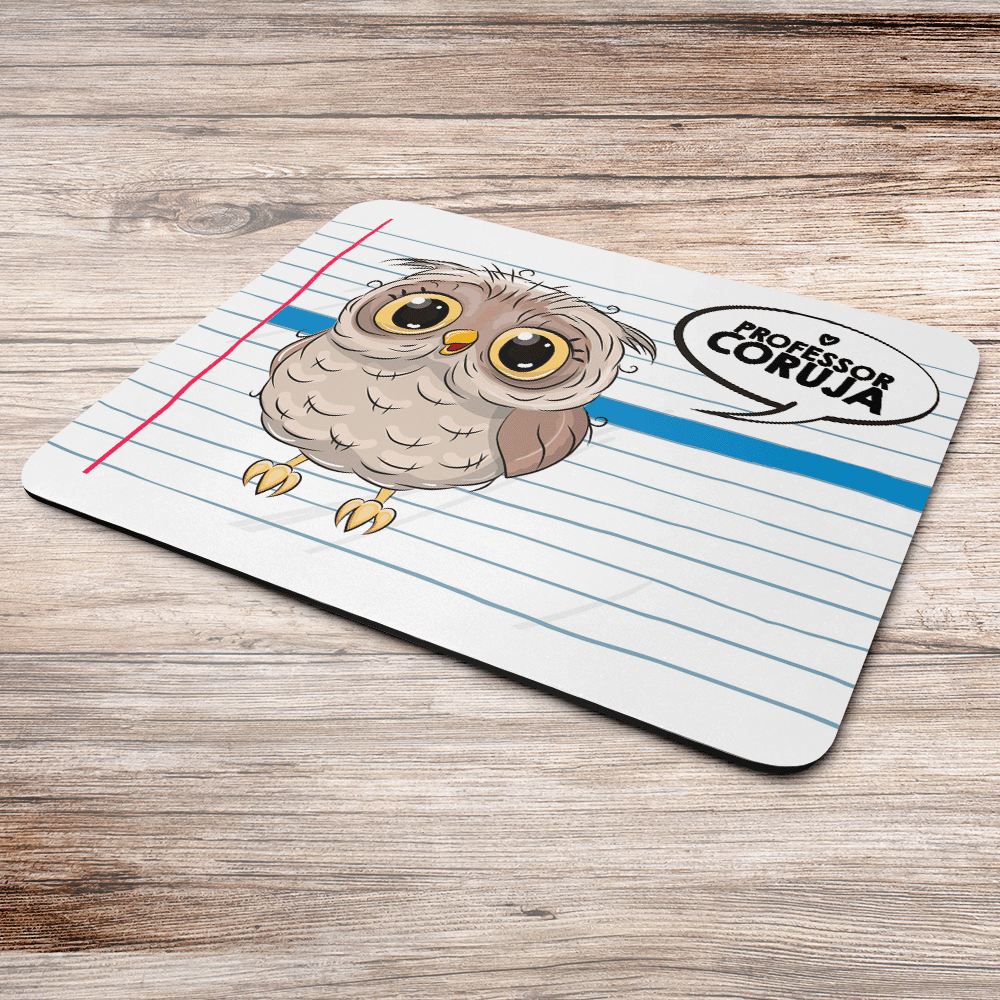 Imagem 2 de 2 do produto Mouse Pad Emborrachado, Professor Coruja, Dimensões 22 x 18cm