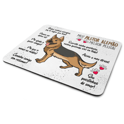 Mouse Pad Dog, Meu Pastor Alemão, Melhor Pessoa!, Dimensões: 22 x 18cm