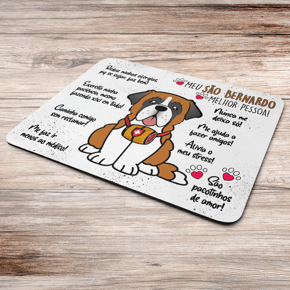 Imagem 2 de 2 do produto Mouse Pad Dog, Meu São Bernardo, Melhor Pessoa!, Dimensões: 22 x 18cm